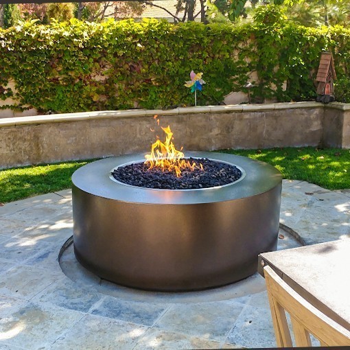 THE OUTDOOR PLUS OPT-42PCBFSEN BEVERLY 42 INCH POWDER COAT STEEL FLAME SENSE FIRE PIT