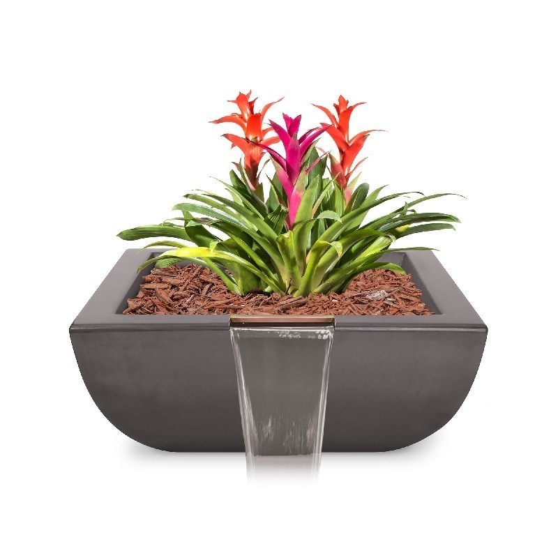 THE OUTDOOR PLUS OPT-AVLPW24 AVALON 24 INCH CONCRETE PLANTER AND WATER BOWL