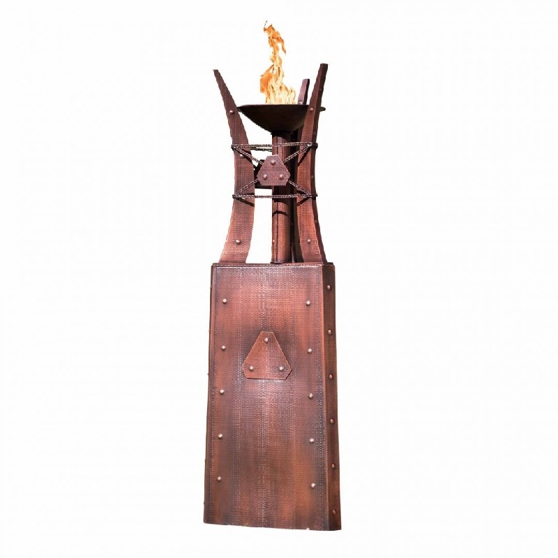 THE OUTDOOR PLUS OPT-FTWR3EKIT BASTILLE 24 INCH HAMMERED COPPER ELECTRONIC IGNITION FIRE TOWER