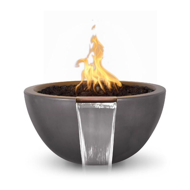 THE OUTDOOR PLUS OPT-LUNFW30 LUNA 30 INCH CONCRETE MATCH LIT FIRE AND WATER BOWL
