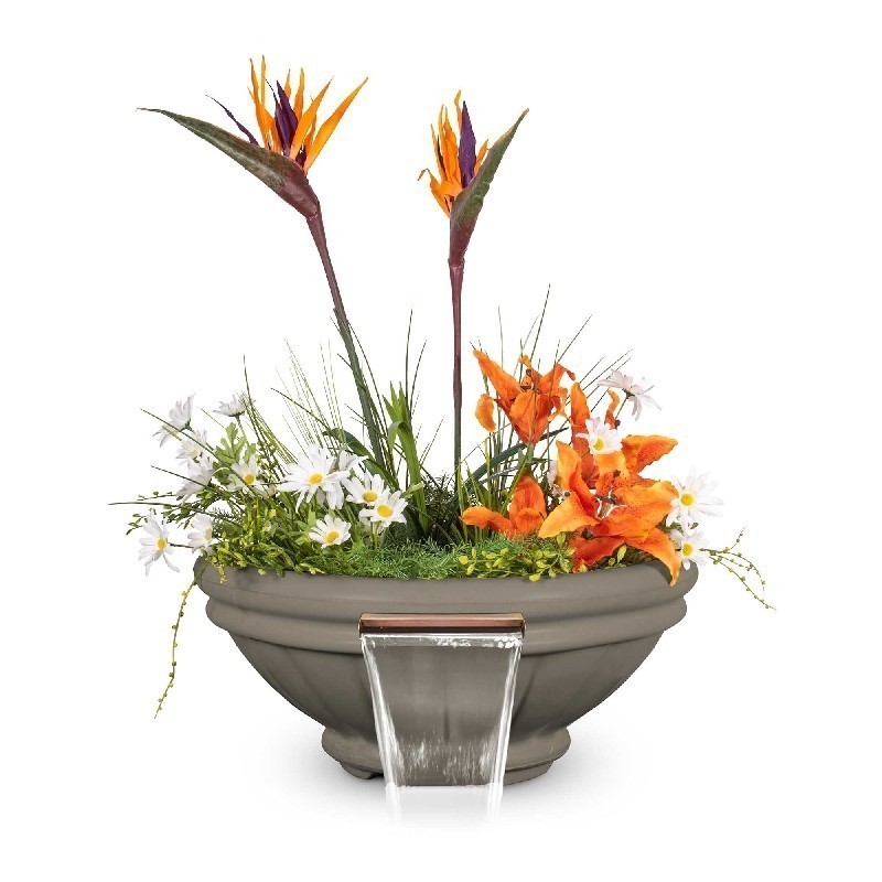 THE OUTDOOR PLUS OPT-ROMPW24 ROMA 24 INCH HAMMERED PATINA COPPER PLANTER AND WATER BOWL