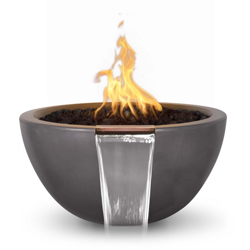 THE OUTDOOR PLUS OPT-LUNFW38 LUNA 38 INCH CONCRETE MATCH LIT FIRE AND WATER BOWL