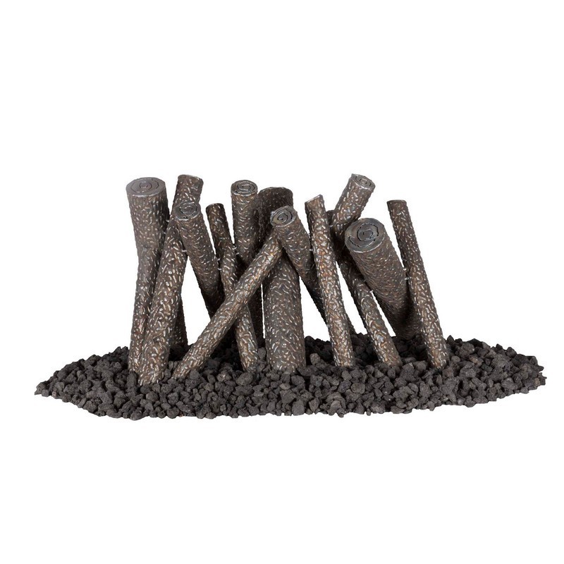 THE OUTDOOR PLUS OPT-STLOG 18 INCH STEEL UPRIGHT LOGS