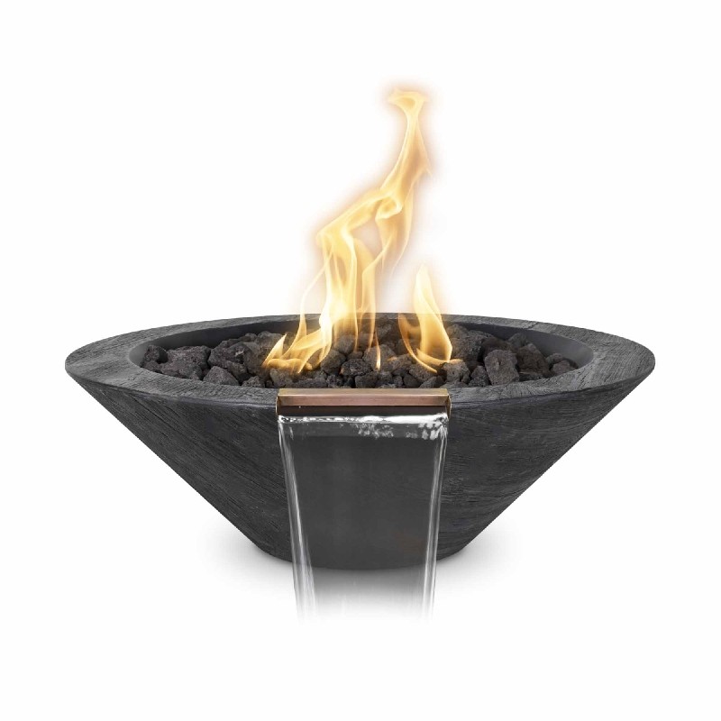THE OUTDOOR PLUS OPT-24RWGFWE12V CAZO 24 INCH WOOD GRAIN ELECTRONIC IGNITION FIRE AND WATER BOWL