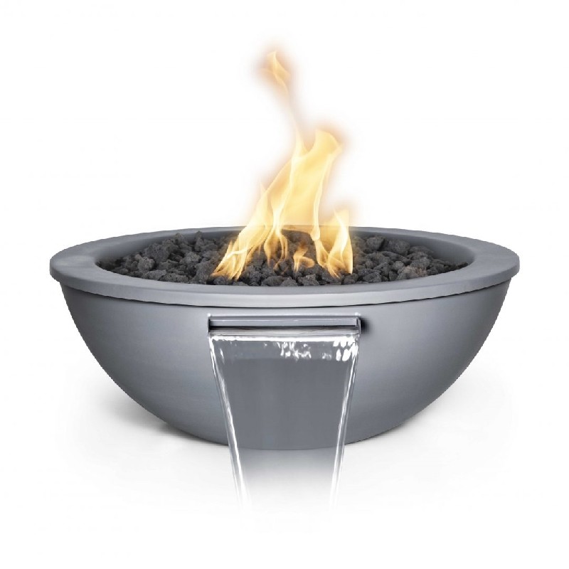 THE OUTDOOR PLUS OPT-27RPCFW SEDONA 27 INCH POWDER COAT ALUMINUM MATCH LIT FIRE AND WATER BOWL