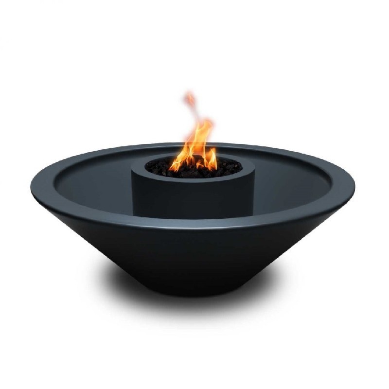THE OUTDOOR PLUS OPT-48CZFW360E12V CAZO 48 INCH CONCRETE 360 DEGREE SPILL ELECTRONIC IGNITION FIRE AND WATER BOWL