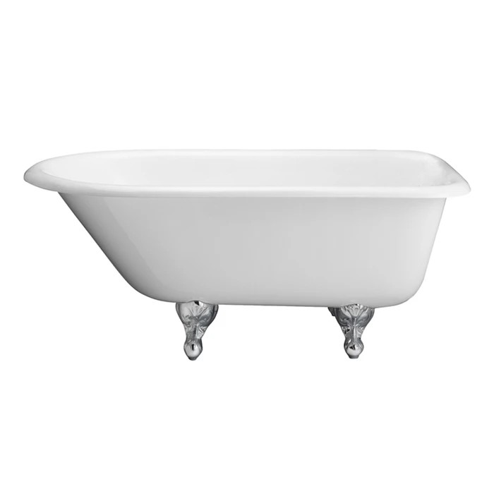 BARCLAY CTR49C-WH ABBEY 48 INCH CAST IRON FREESTANDING OVAL SOAKER ROLL TOP BATHTUB