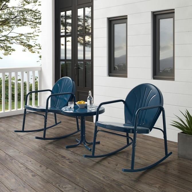 CROSLEY KO10020 GRIFFITH 79 INCH 3-PIECE OUTDOOR ROCKING CHAIR SET