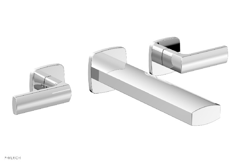 PHYLRICH 181-12 RADI THREE HOLES WIDESPREAD WALL BATHROOM FAUCET WITH LEVER HANDLES