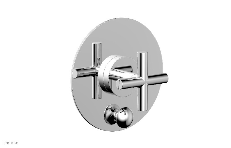 PHYLRICH 4-596 TRANSITION 6 INCH WALL MOUNT PRESSURE BALANCE SHOWER PLATE WITH DIVERTER AND CROSS HANDLE TRIM