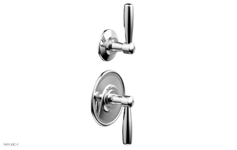 PHYLRICH 4-610 WORKS WALL MOUNT TWO LEVER HANDLES THERMOSTATIC VALVE WITH VOLUME CONTROL