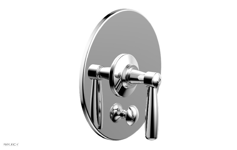 PHYLRICH 4-617 WORKS 6 INCH WALL MOUNT PRESSURE BALANCE SHOWER PLATE WITH DIVERTER AND LEVER HANDLE TRIM