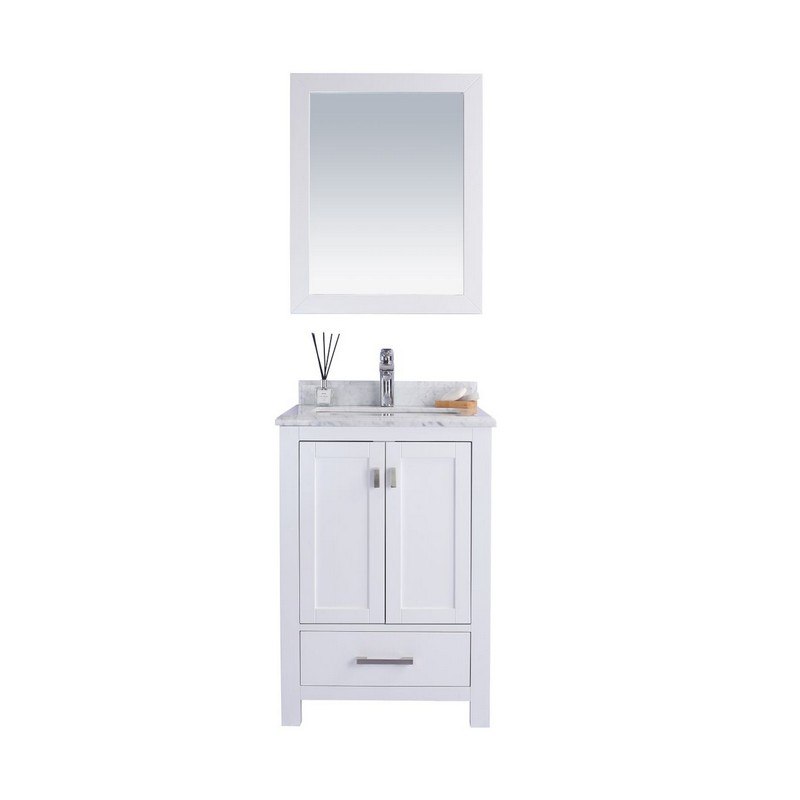 LAVIVA 313ANG-24W-WC WILSON 24 INCH WHITE CABINET WITH WHITE CARRARA COUNTERTOP