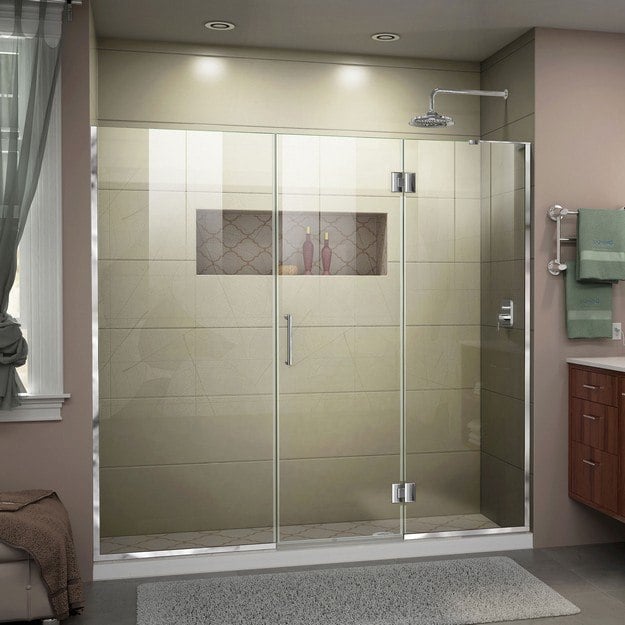 DREAMLINE D3251472R UNIDOOR-X 63-63 1/2 W X 72 H FRAMELESS HINGED SHOWER DOOR