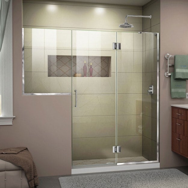 DREAMLINE D3242434R UNIDOOR-X 72-72 1/2 W X 72 H FRAMELESS HINGED SHOWER DOOR