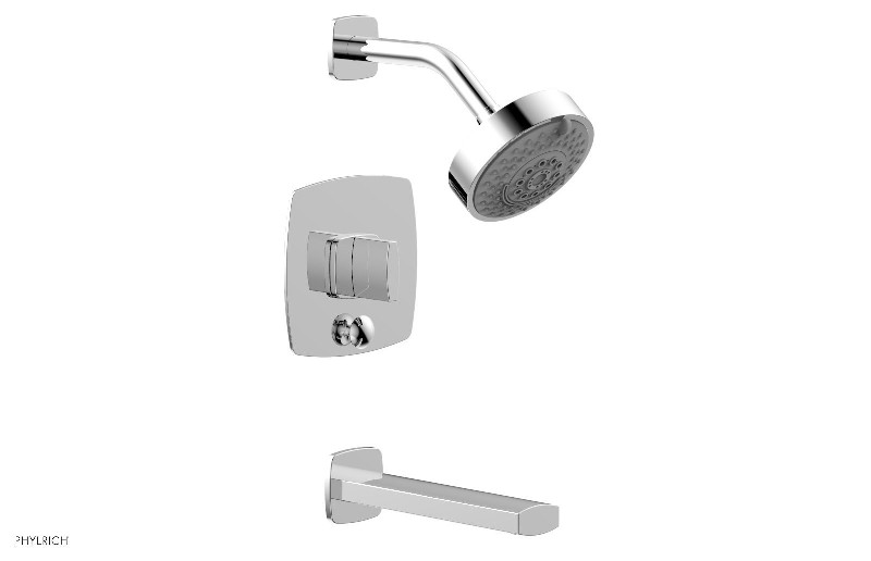 PHYLRICH 181-26 RADI 4 13/16 INCH WALL MOUNT PRESSURE BALANCE TUB AND SHOWER SET WITH BLADE HANDLE