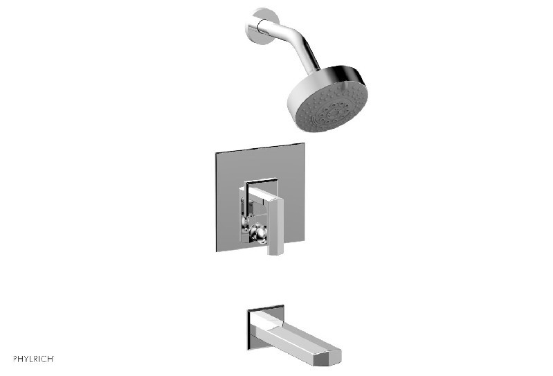 PHYLRICH 184-27 DIAMA 4 7/8 INCH WALL MOUNT PRESSURE BALANCE TUB AND SHOWER SET WITH LEVER HANDLE