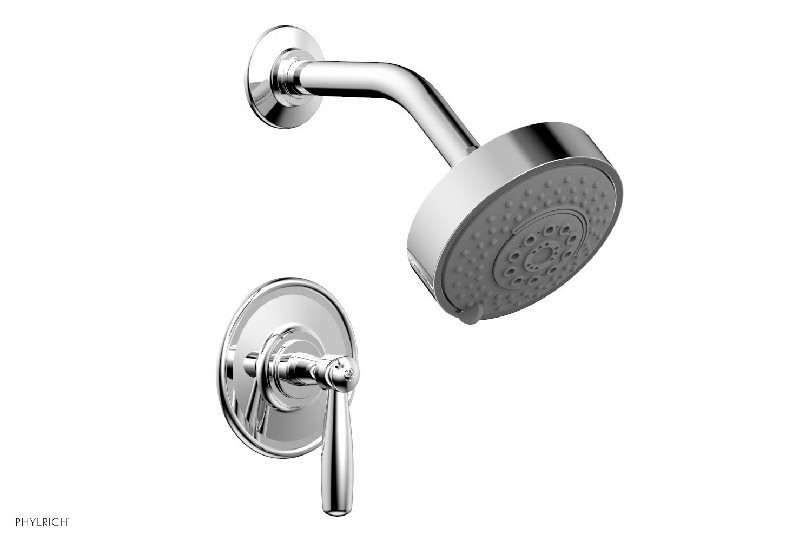 PHYLRICH 220-22 WORKS 4 7/8 INCH WALL MOUNT PRESSURE BALANCE SHOWER SET WITH LEVER HANDLE