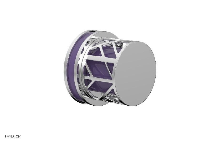 PHYLRICH 222-35-046 JOLIE 2 3/8 INCH WALL MOUNT ROUND HANDLE VOLUME CONTROL OR DIVERTER TRIM WITH PURPLE ACCENTS
