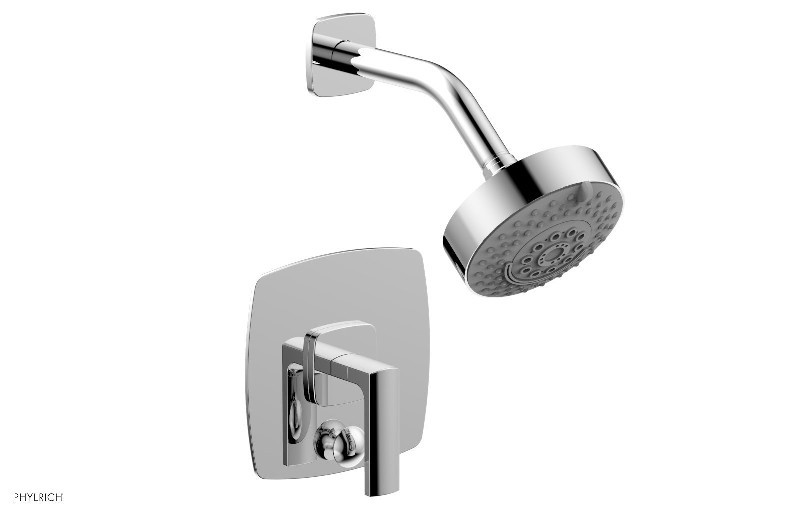 PHYLRICH 4-558 RADI 4 13/16 INCH LESS SPOUT WALL MOUNT PRESSURE BALANCE SHOWER AND DIVERTER SET WITH LEVER HANDLE