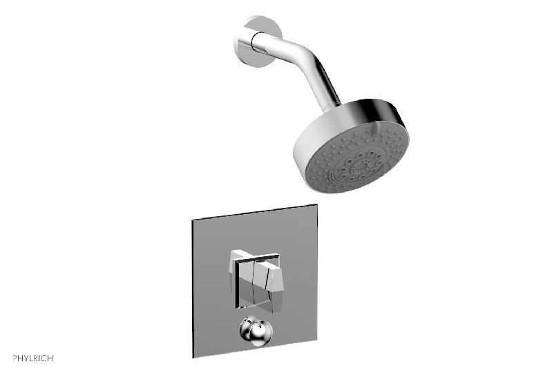 PHYLRICH 4-565 DIAMA 4 7/8 INCH LESS SPOUT WALL MOUNT PRESSURE BALANCE SHOWER AND DIVERTER SET WITH BLADE HANDLE