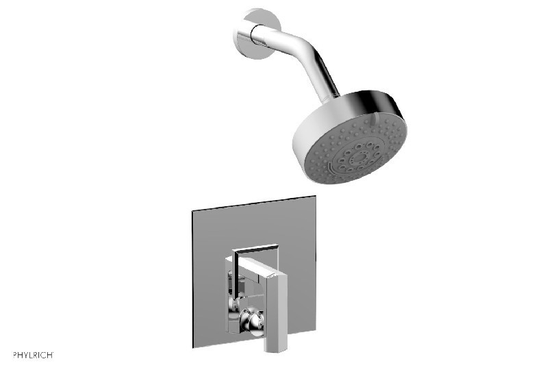 PHYLRICH 4-566 DIAMA 4 7/8 INCH LESS SPOUT WALL MOUNT PRESSURE BALANCE SHOWER AND DIVERTER SET WITH LEVER HANDLE