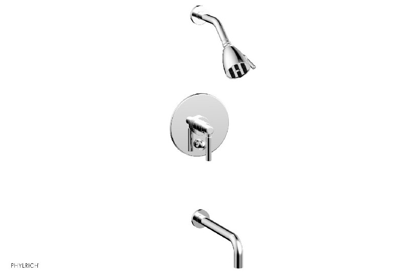 PHYLRICH DPB2130-10 BASIC 10 INCH SPOUT WALL MOUNT PRESSURE BALANCE TUB AND SHOWER SET WITH LEVER HANDLE