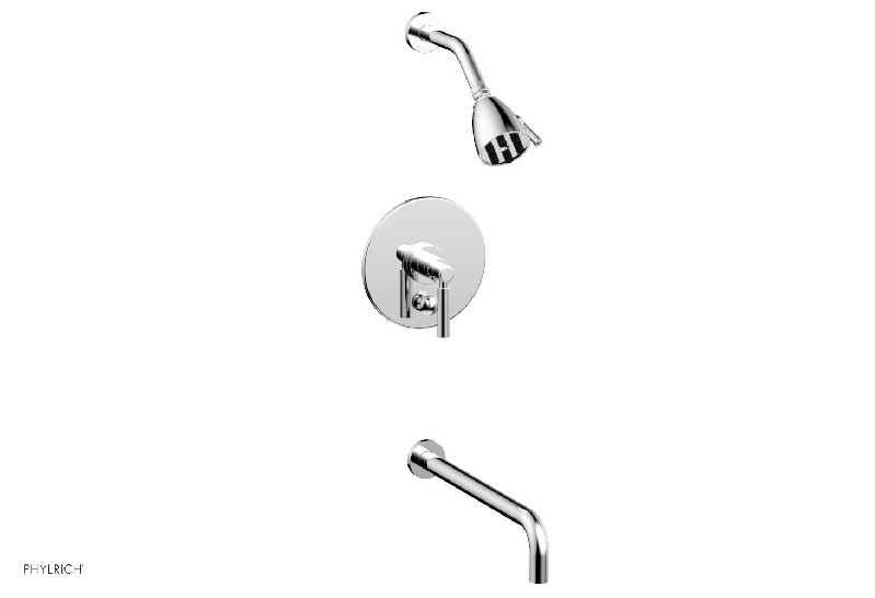 PHYLRICH DPB2130-14 BASIC 14 INCH SPOUT WALL MOUNT PRESSURE BALANCE TUB AND SHOWER SET WITH LEVER HANDLE