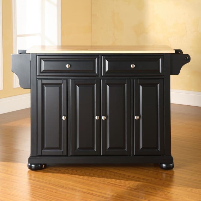 CROSLEY KF30001A ALEXANDRIA 51 1/2 INCH TRANSITIONAL DESIGN WOOD TOP FULL SIZE KITCHEN ISLAND OR CART
