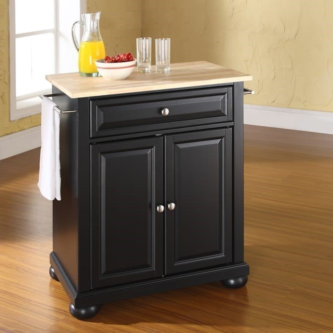 CROSLEY KF30021A ALEXANDRIA 31 INCH TRANSITIONAL DESIGN WOOD TOP PORTABLE KITCHEN ISLAND OR CART