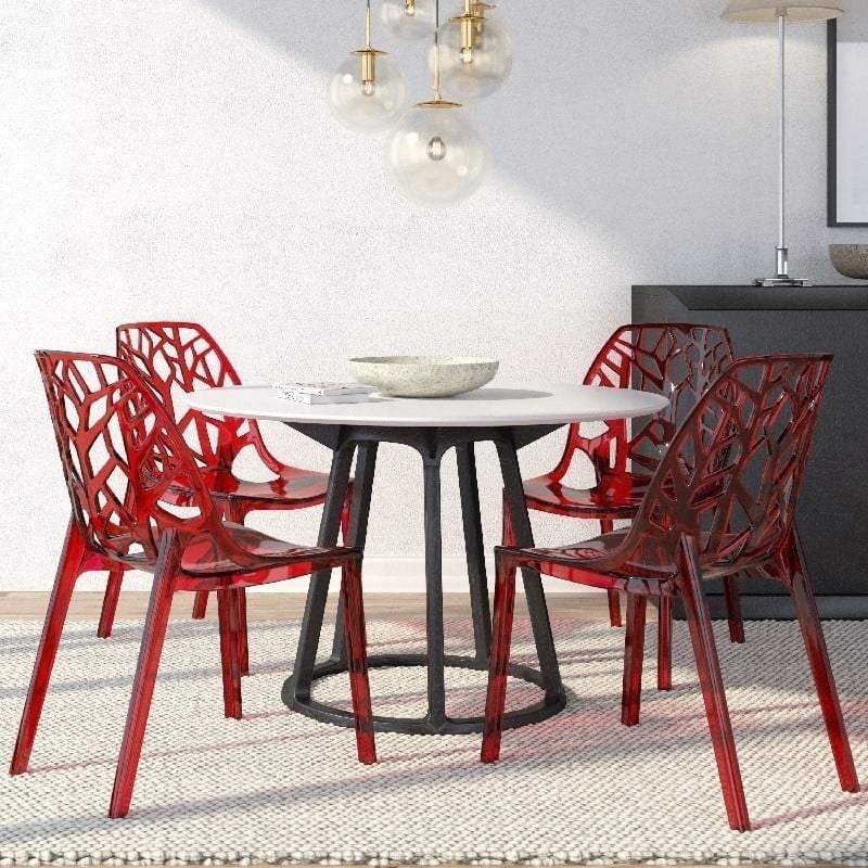 LEISUREMOD C184 CORNELIA 17 1/4 INCH SET OF 4 MODERN DINING SIDE CHAIR