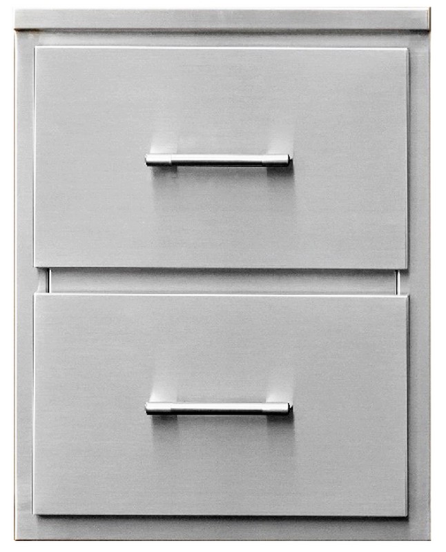 TEC GRILLS DD18 18 INCH STAINLESS STEEL DOUBLE DRAWER