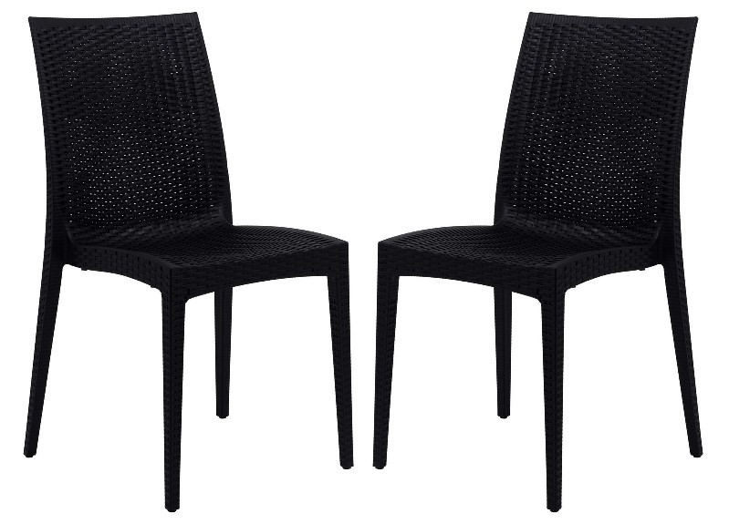 LEISUREMOD MC192 MACE 18 1/2 INCH SET OF 2 MODERN WEAVE PATIO OUTDOOR DINING CHAIR