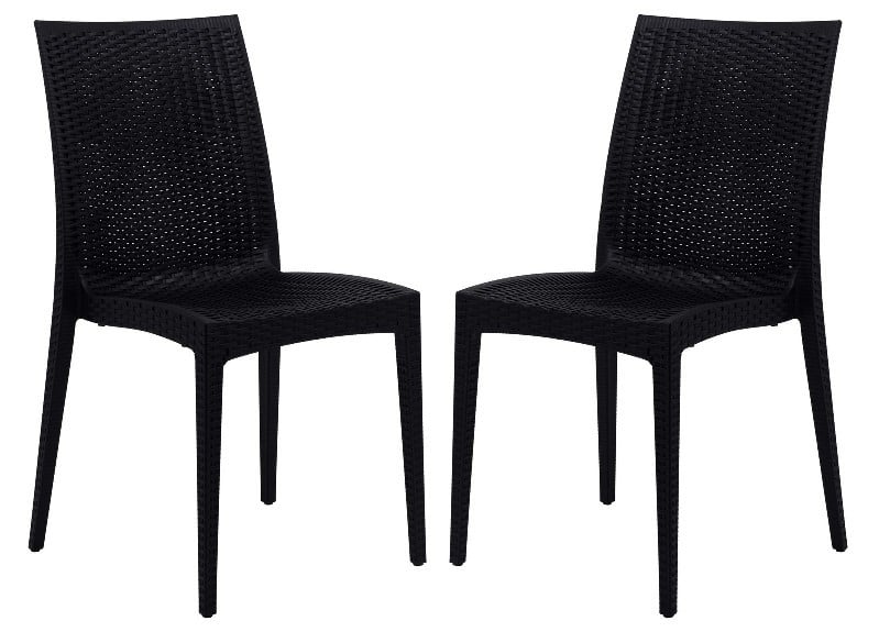 LEISUREMOD MC192 MACE 18 1/2 INCH SET OF 2 MODERN WEAVE PATIO OUTDOOR DINING CHAIR