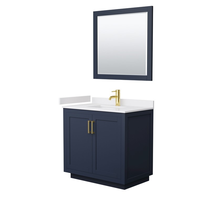 Legion Furniture Wlf2236 B 36 Inch Blue Finish Sink Vanity Cabinet With Carrara White Top Wlf2236b - 34 Inch Bathroom Vanity Top