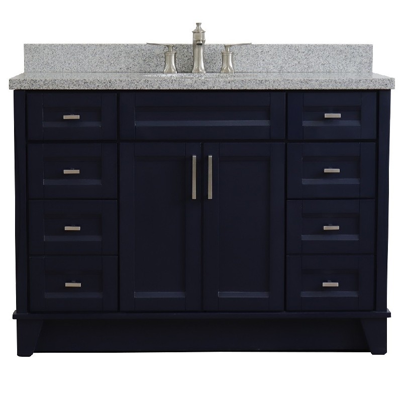 BELLATERRA 400700-49S-GYO TERNI 49 INCH SINGLE SINK VANITY WITH GRAY GRANITE TOP AND OVAL BASIN