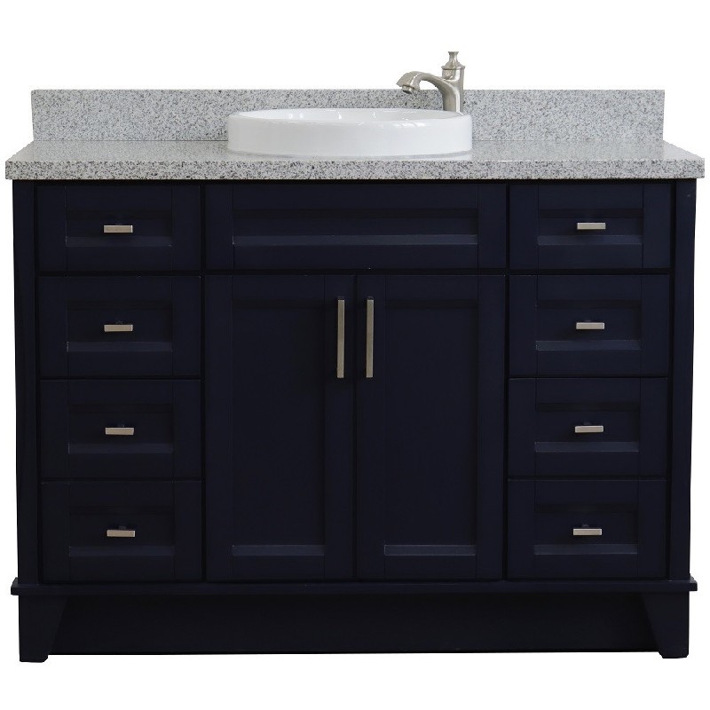BELLATERRA 400700-49S-GYRD TERNI 49 INCH SINGLE SINK VANITY WITH GRAY GRANITE TOP AND ROUND BASIN