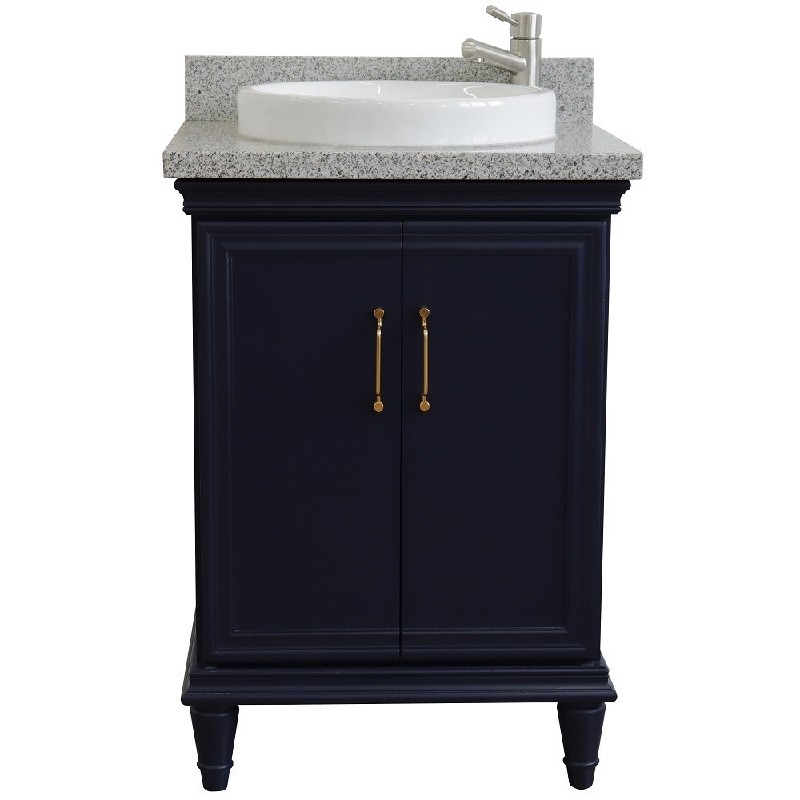 BELLATERRA 400800-25-GYRD FORLI 25 INCH SINGLE VANITY WITH GRAY GRANITE TOP AND ROUND BASIN