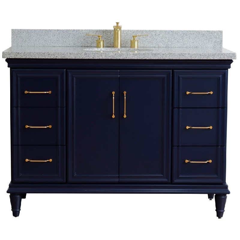 BELLATERRA 400800-49S-GYO FORLI 49 INCH SINGLE SINK VANITY WITH GRAY GRANITE TOP AND OVAL BASIN