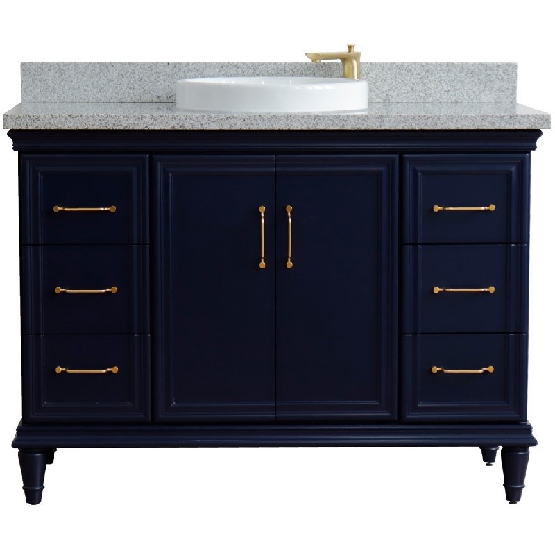BELLATERRA 400800-49S-GYRD FORLI 49 INCH SINGLE SINK VANITY WITH GRAY GRANITE TOP AND ROUND BASIN