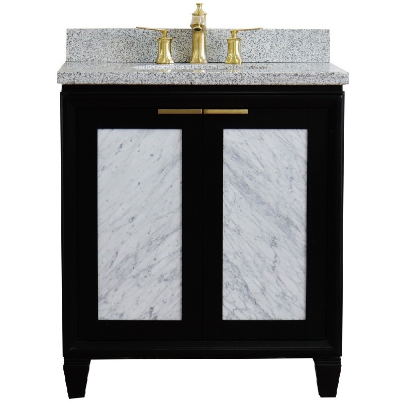 BELLATERRA 400990-31-GYO TRENTO 31 INCH SINGLE SINK VANITY WITH GRAY GRANITE TOP AND OVAL BASIN