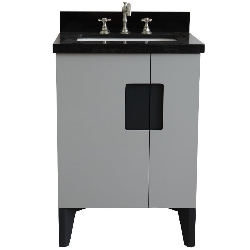 BELLATERRA 408800-25-BGR KOLB 25 INCH SINGLE SINK VANITY WITH BLACK GALAXY GRANITE TOP AND RECTANGULAR BASIN