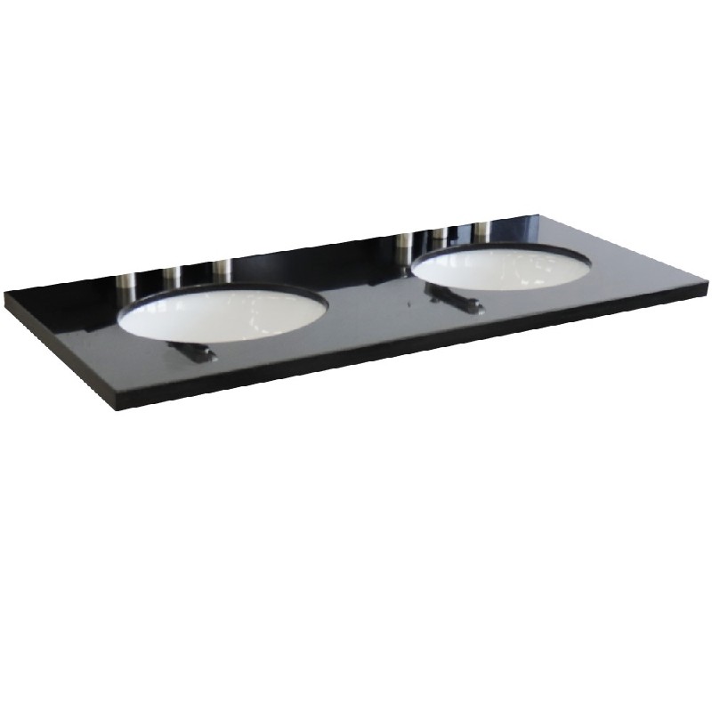 BELLATERRA 430001-49D-BGO 49 INCH BLACK GALAXY COUNTERTOP WITH DOUBLE OVAL SINK