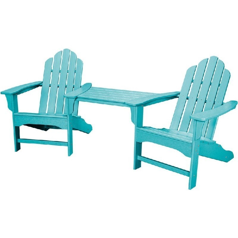 HANOVER RIO3PC-AR RIO 3-PIECE ALL-WEATHER CHAT SET WITH TWO TETE-A-TETE ADIRONDACK CHAIRS, OTTOMANS AND TETE-A-TETE TABLE
