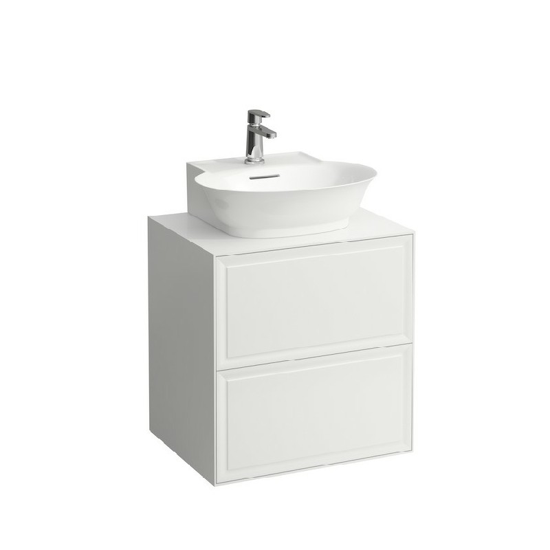 LAUFEN H4060040851 THE NEW CLASSIC 22 5/8 INCH WALL MOUNT TWO DRAWER ELEMENT 600 WITH SMALL WASHBASIN