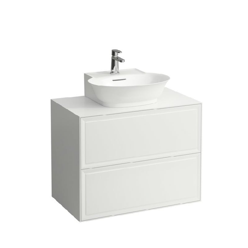 LAUFEN H4060140851 THE NEW CLASSIC 30 1/2 INCH WALL MOUNT TWO DRAWER ELEMENT 800 WITH SMALL WASHBASIN