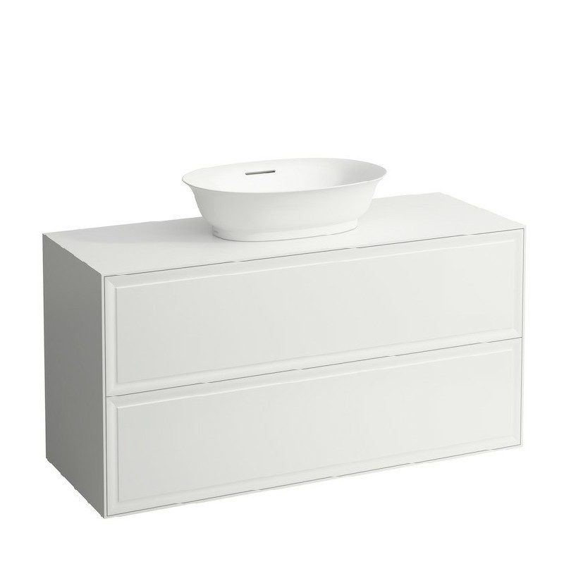 LAUFEN H4060220851 THE NEW CLASSIC 46 1/4 INCH WALL MOUNT TWO DRAWER ELEMENT 1200 WITH BOWL WASHBASIN