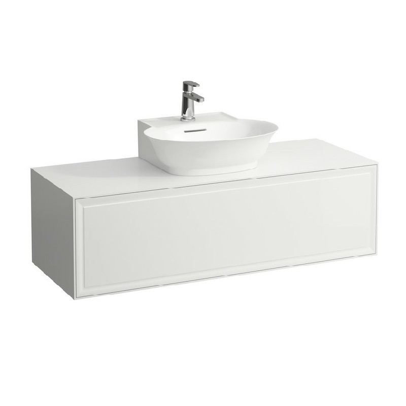 LAUFEN H4060230851 THE NEW CLASSIC 46 1/4 INCH WALL MOUNT ONE DRAWER ELEMENT 1200 WITH CENTRE CUT-OUT SMALL WASHBASIN