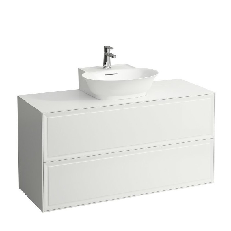 LAUFEN H4060240851 THE NEW CLASSIC 46 1/4 INCH WALL MOUNT TWO DRAWER ELEMENT 1200 WITH SMALL WASHBASIN