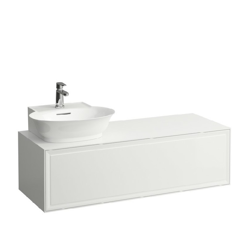 LAUFEN H4060850851 THE NEW CLASSIC 46 1/4 INCH WALL MOUNT ONE DRAWER ELEMENT 1200 WITH CUT-OUT LEFT SMALL WASHBASIN